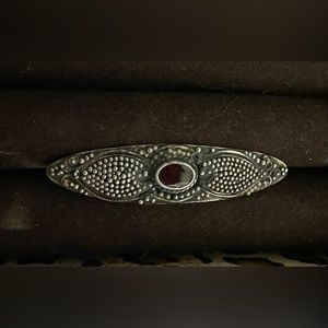 Vintage Garnet Sterling Silver Pin C-clasp